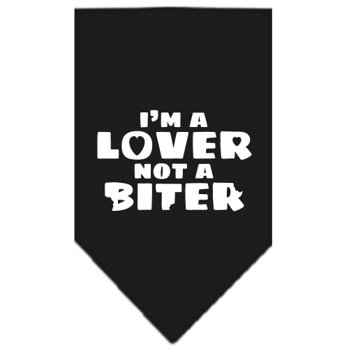 I'm a Lover Not a Biter Screen Print Bandana Black Large